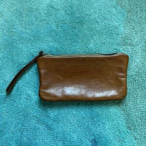 Rough & Tumble Leather clutch / zipper pouch / wristlet Rough and Tumble